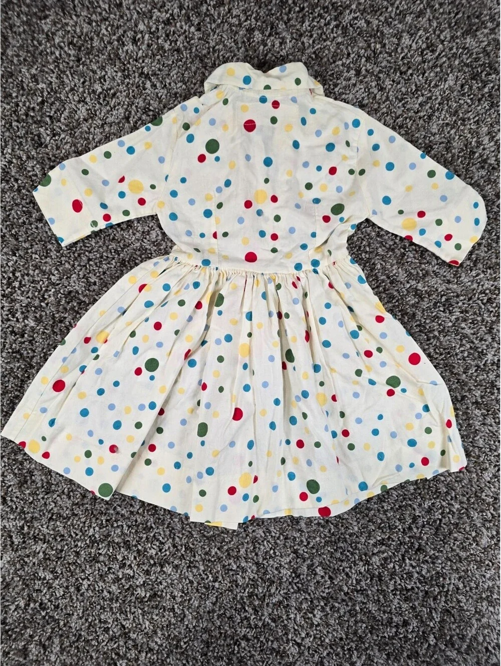 Pears & bears Toddler Girls Sz 2T Long Sleeve Dress Rainbow Polka Dot A Line